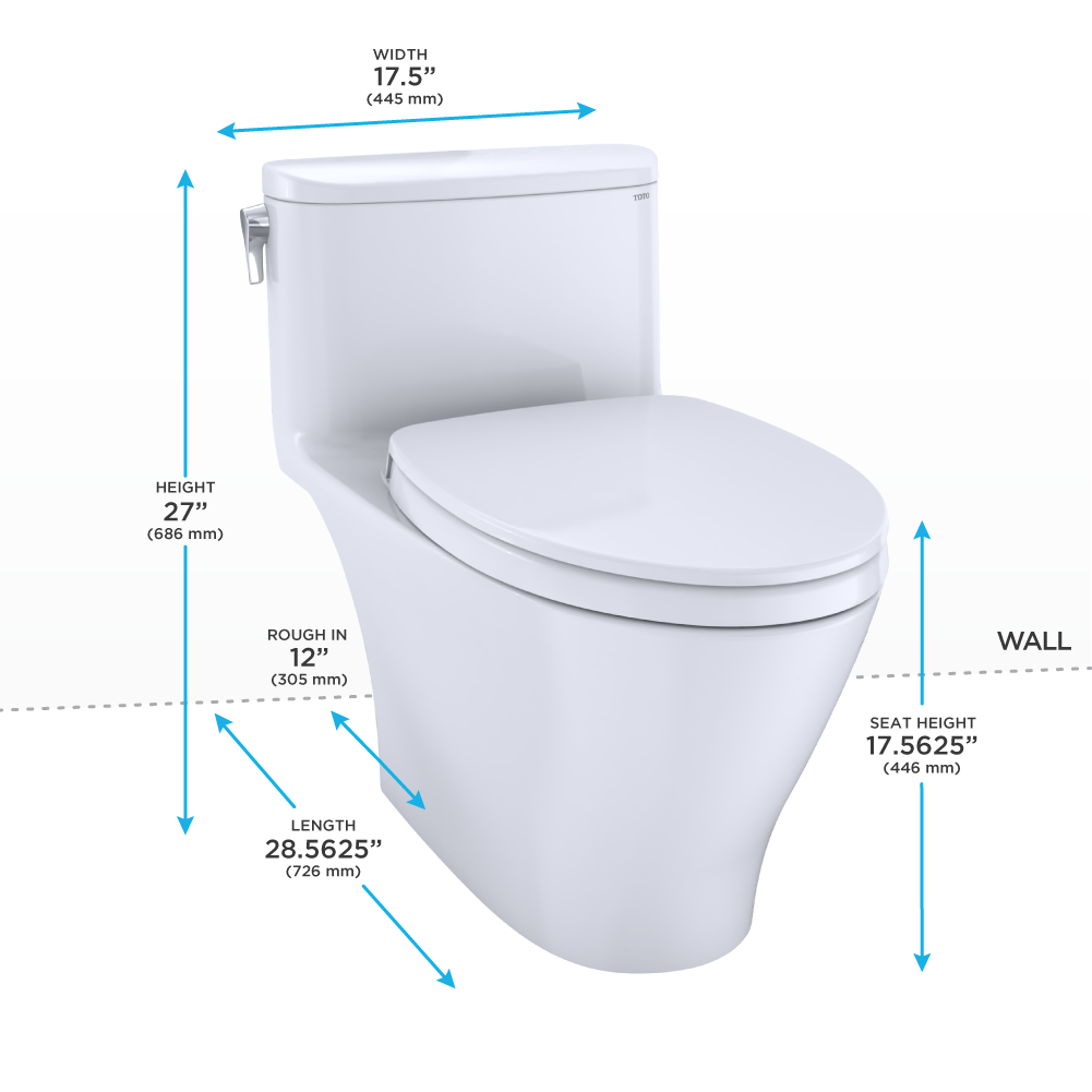 Nexus One-Piece Elongated 1.28 GPF Universal Height Toilet with CEFIONTECT and SS124 SoftClose Seat