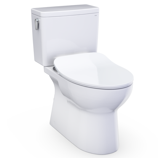 Toto Glaston Two-Piece Elongated 1.28 Gpf Washlet+ And Auto Flush Ready Universal Height Toilet With Cefiontect And Ss234 Softclose Seat