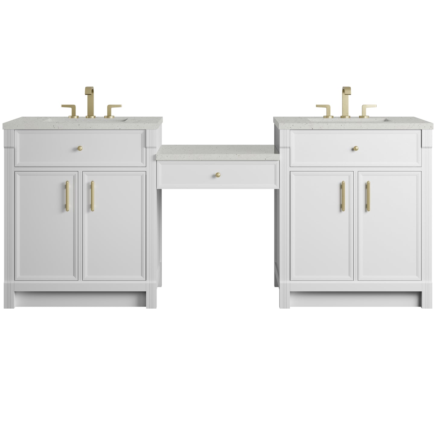 Bellshire 84" Dual Vanity Set with 24" Make-Up Counter