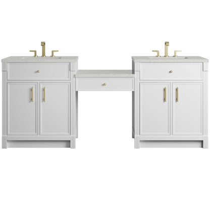 Bellshire 84" Dual Vanity Set with 24" Make-Up Counter