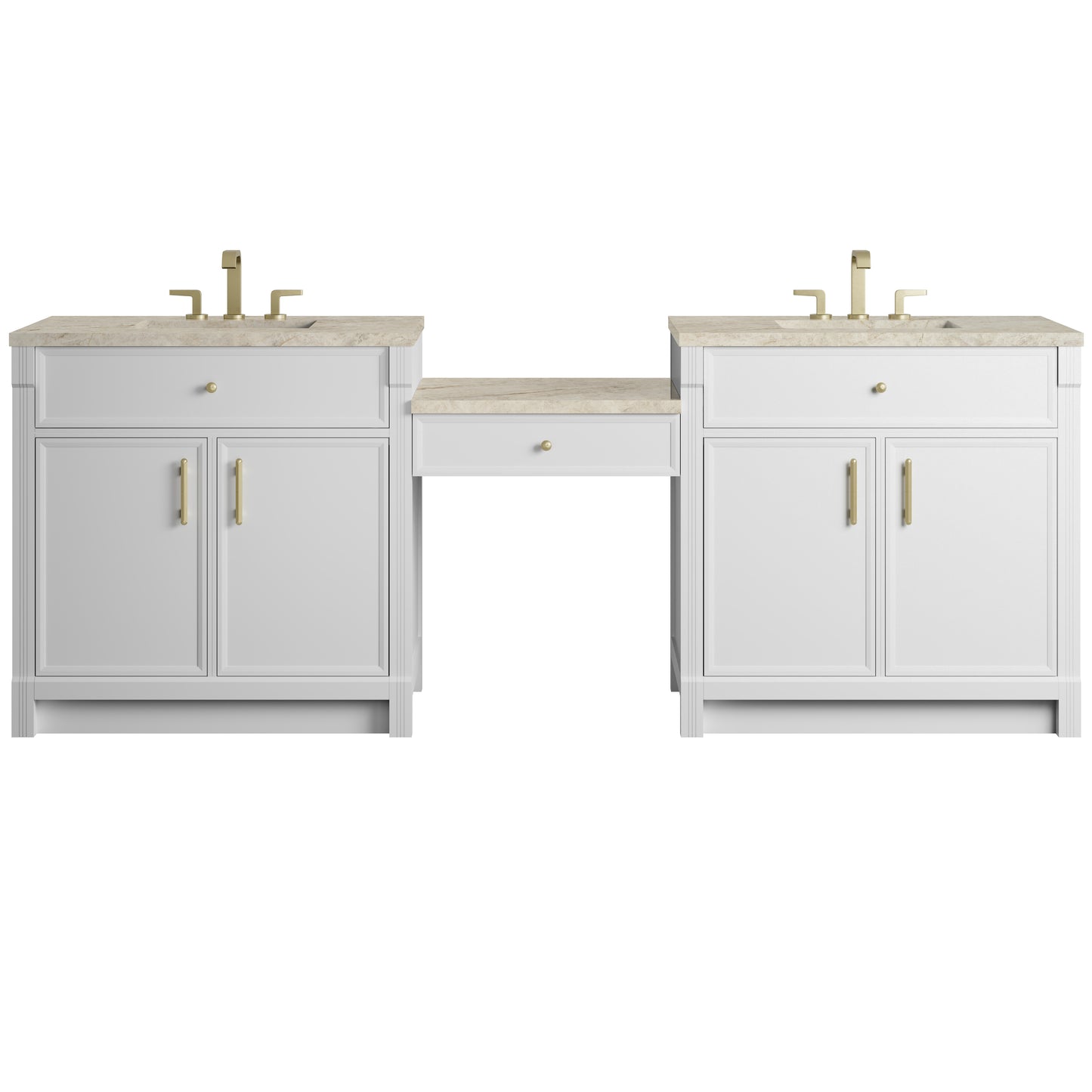 Bellshire 96" Dual Vanity Set with 24" Make-Up Counter