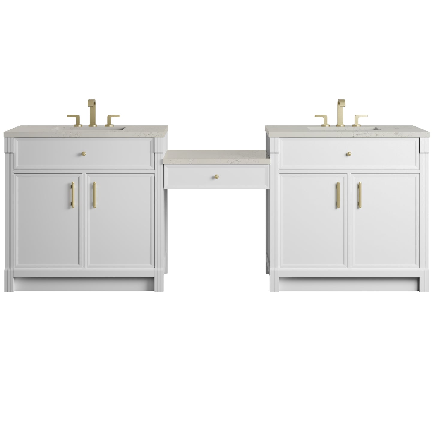 Bellshire 96" Dual Vanity Set with 24" Make-Up Counter