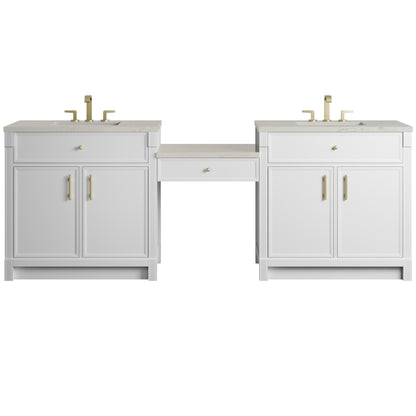 Bellshire 96" Dual Vanity Set with 24" Make-Up Counter