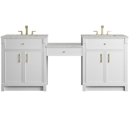 Bellshire 84" Dual Vanity Set with 24" Make-Up Counter