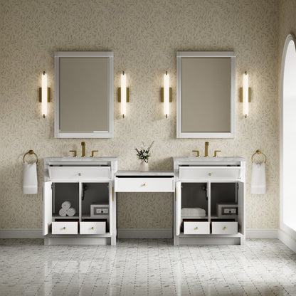 Bellshire 84" Dual Vanity Set with 24" Make-Up Counter