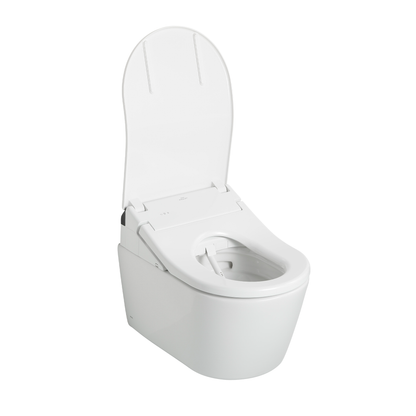 Washlet+ Rp Wall-Hung D-Shape Toilet With Rx Bidet Seat And Duofit In-Wall 1.28 And 0.9 Gpf Auto Dual-Flush Tank System