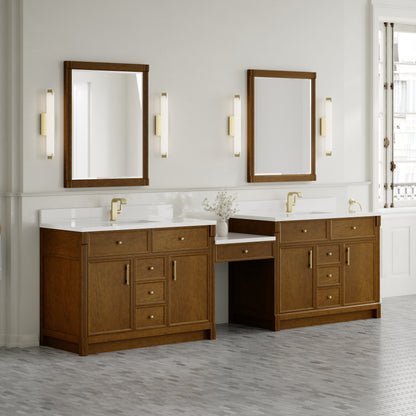 Bellshire 120" Dual Vanity Set with 24" Make-Up Counter