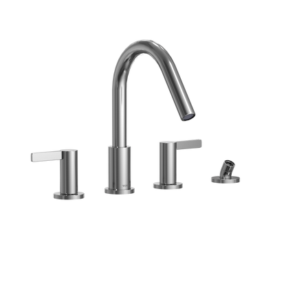Gf Two Lever Handle Deck-Mount Roman Tub Filler Trim With Handshower