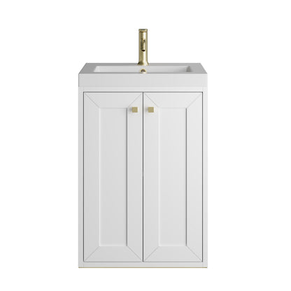 Chianti 20" Single Vanity w/ White Glossy Composite Stone Top