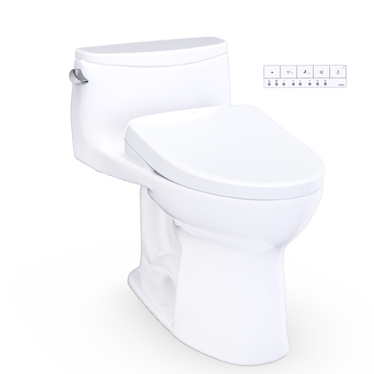 Ultramax Low Profile WASHLET+ S7A One-Piece Elongated 1.28 GPF Universal Height Toilet with CEFIONTECT