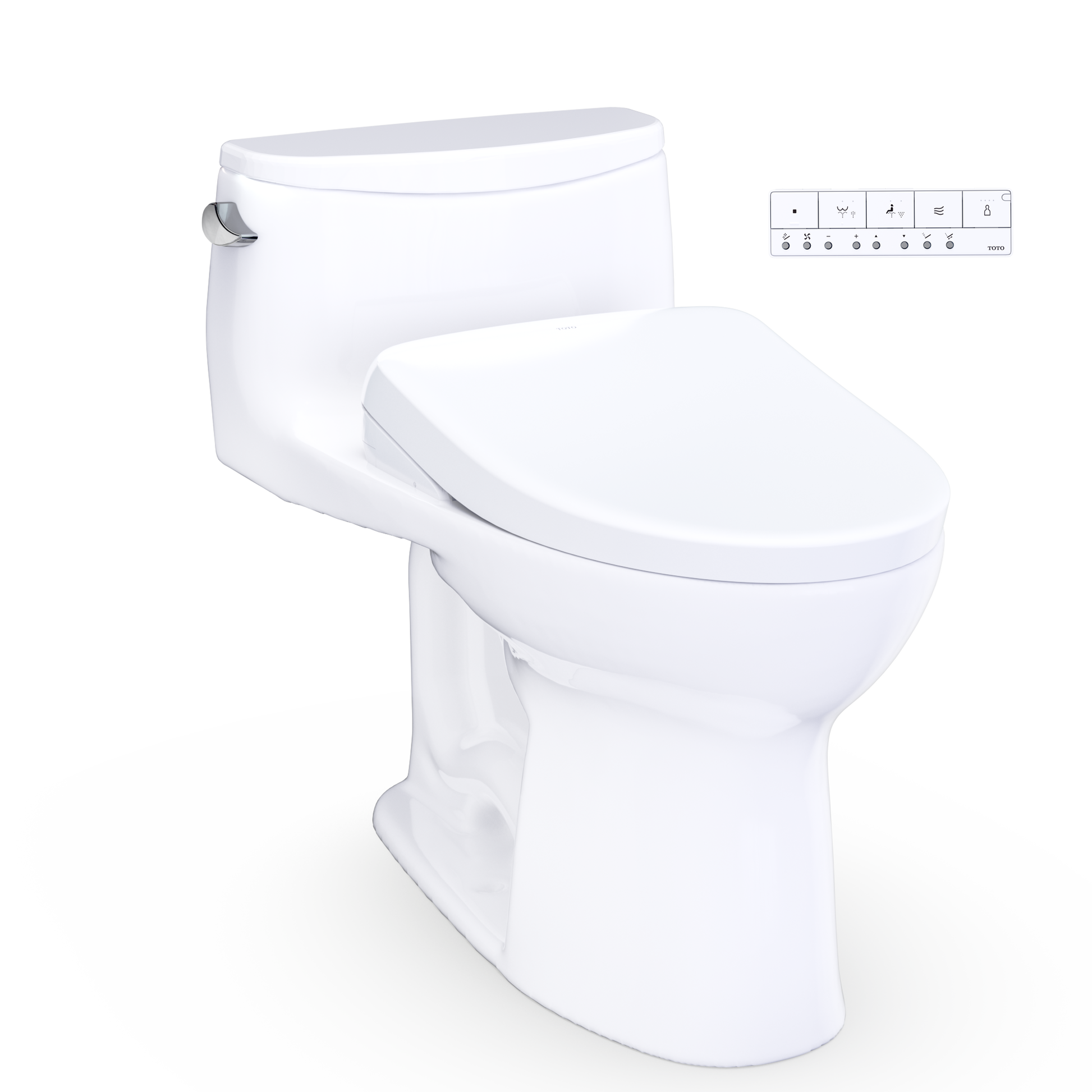 Ultramax Low Profile WASHLET+ S7 One-Piece Elongated 1.28 GPF Universal Height Toilet with CEFIONTECT