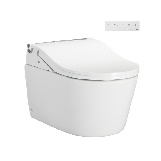 Toto Washlet+ Rp Wall-Hung D-Shape Toilet With Rw Bidet Seat And Duofit In-Wall 1.28 And 0.9 Gpf Auto Dual-Flush Tank System