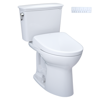 Drake Transitional WASHLET+ Two-Piece Elongated 1.28 GPF Universal Height TORNADO FLUSH Toilet and S7A Contemporary Bidet Seat with Auto Flush
