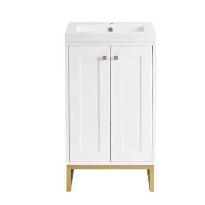 Chianti 20" Single Vanity w/ White Glossy Composite Stone Top