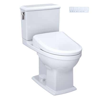 WASHLET+ Connelly Two-Piece Elongated Dual Flush 1.28 and 0.9 GPF Toilet and Classic WASHLET S7 Classic Bidet Seat