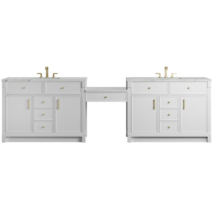 Bellshire 120" Dual Vanity Set with 24" Make-Up Counter