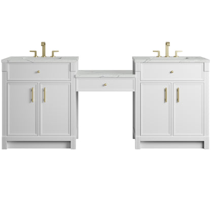 Bellshire 84" Dual Vanity Set with 24" Make-Up Counter