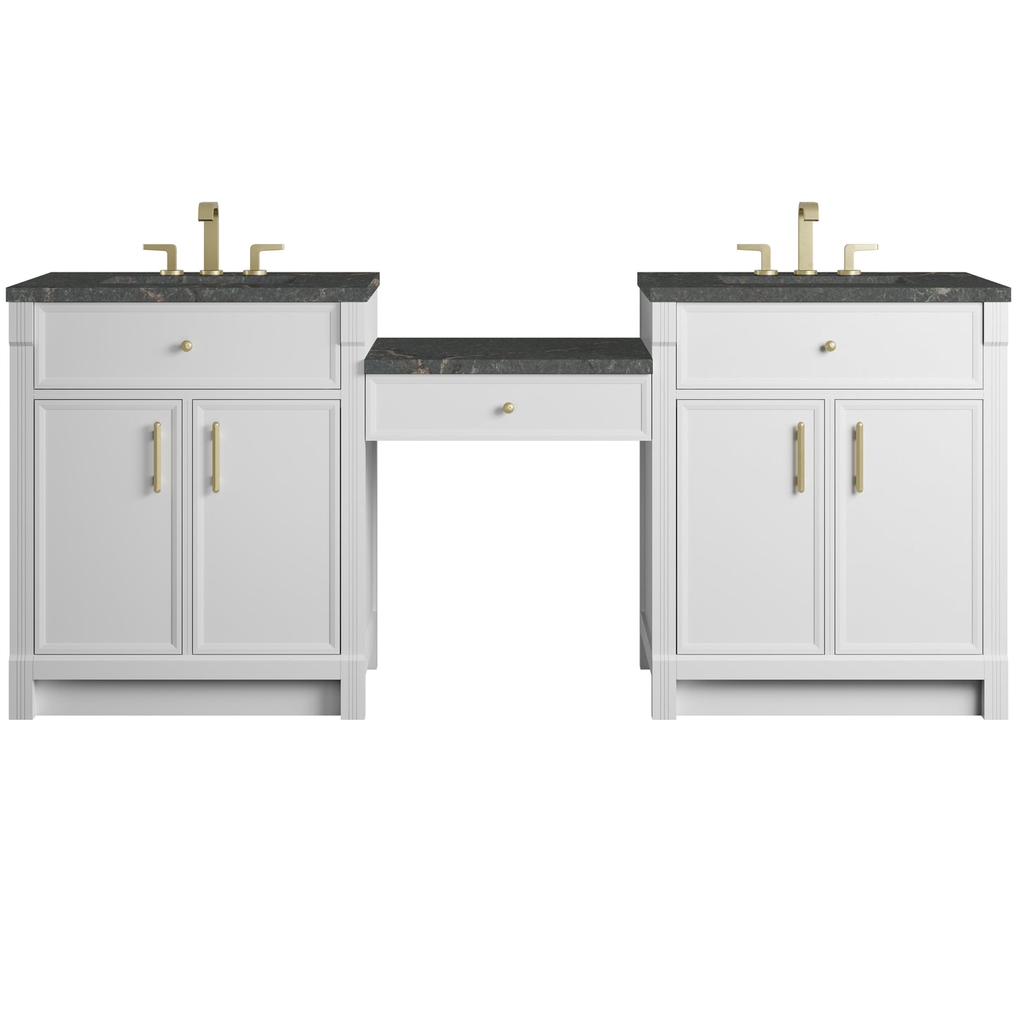 Bellshire 84" Dual Vanity Set with 24" Make-Up Counter
