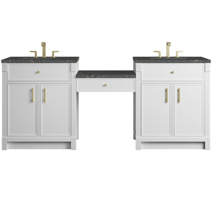 Bellshire 84" Dual Vanity Set with 24" Make-Up Counter