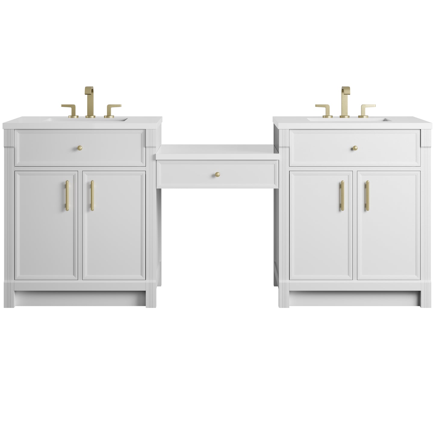 Bellshire 84" Dual Vanity Set with 24" Make-Up Counter