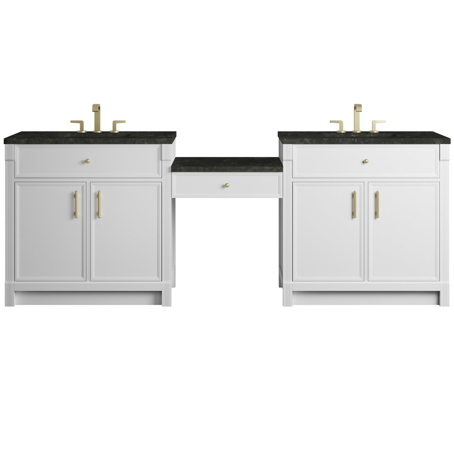 Bellshire 96" Dual Vanity Set with 24" Make-Up Counter