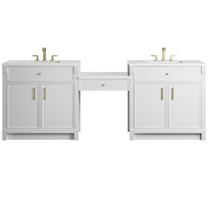 Bellshire 96" Dual Vanity Set with 24" Make-Up Counter