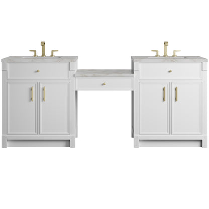 Bellshire 84" Dual Vanity Set with 24" Make-Up Counter