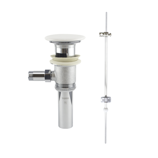 Toto Thp737#01 Lever Faucet Drain Fitting Assembly With White Ceramic Drain Cover
