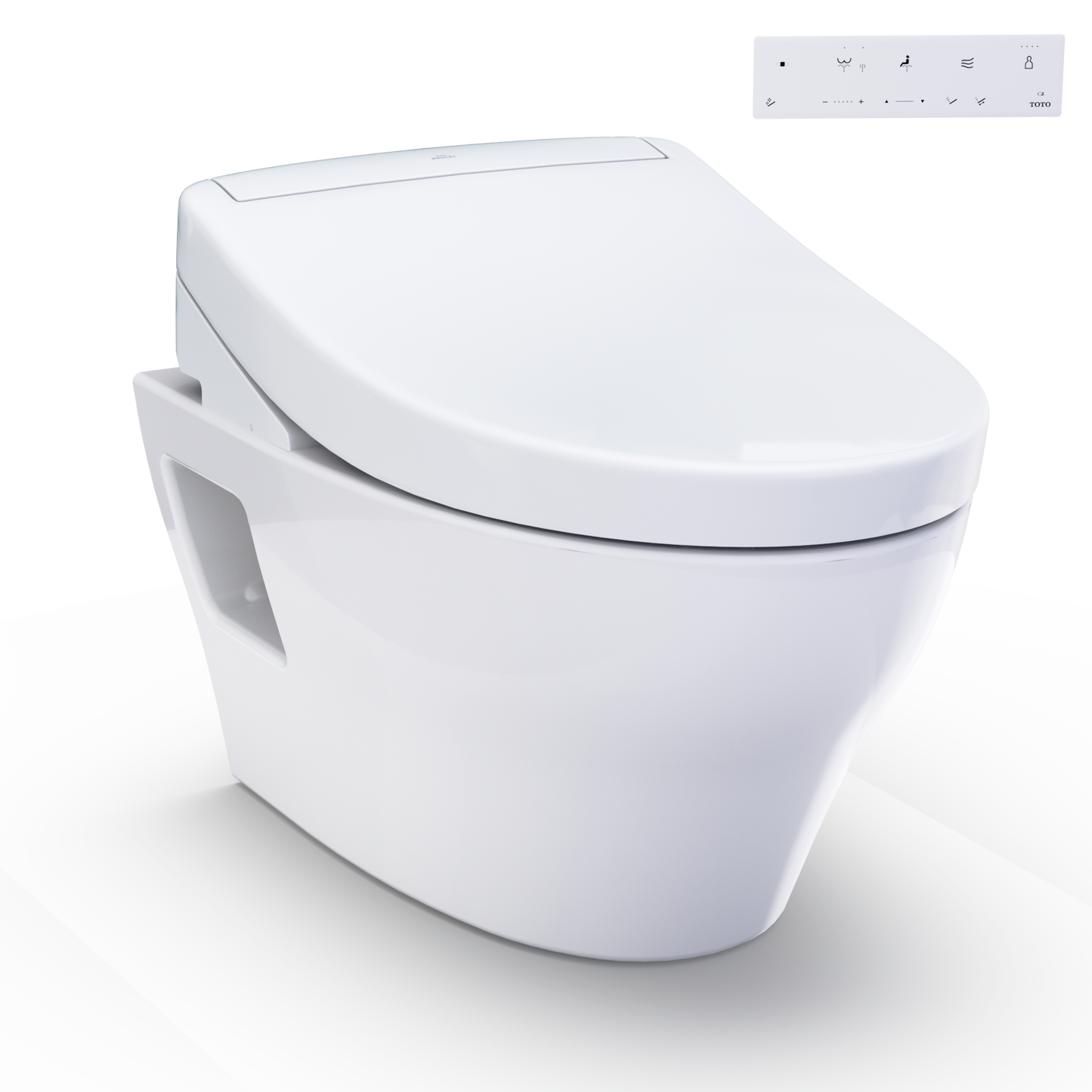 WASHLET+ EP Wall-Hung Elongated Toilet and WASHLET S5 Bidet Seat and DuoFit In-Wall 0.9 and 1.28 GPF Dual-Flush Tank System