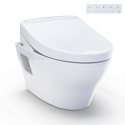 WASHLET+ EP Wall-Hung Elongated Toilet and WASHLET S5 Bidet Seat and DuoFit In-Wall 0.9 and 1.28 GPF Dual-Flush Tank System