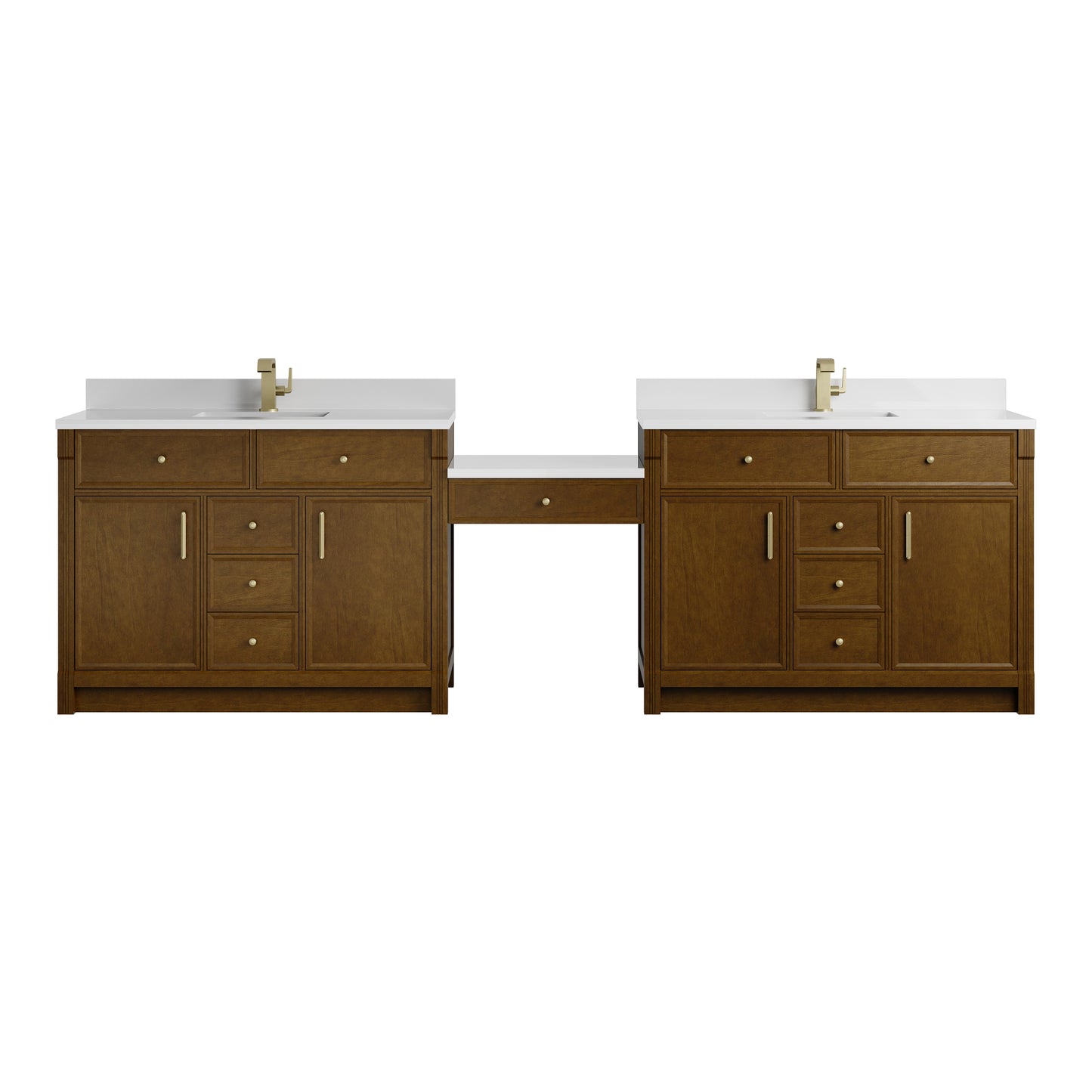 Bellshire 120" Dual Vanity Set with 24" Make-Up Counter