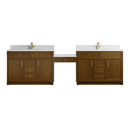 Bellshire 120" Dual Vanity Set with 24" Make-Up Counter