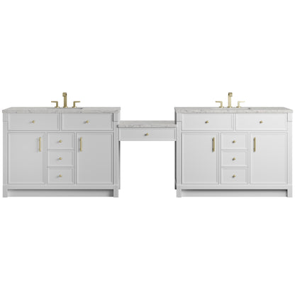 Bellshire 120" Dual Vanity Set with 24" Make-Up Counter