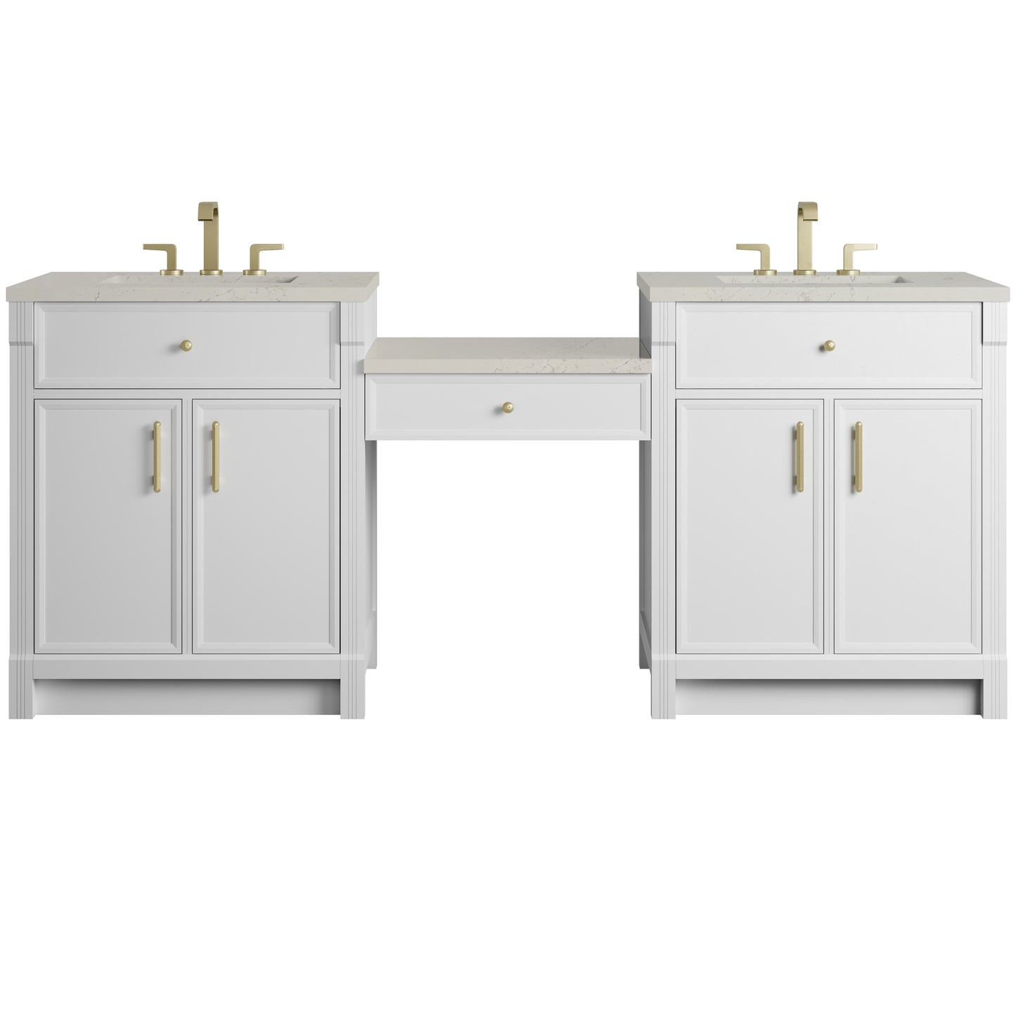 Bellshire 84" Dual Vanity Set with 24" Make-Up Counter