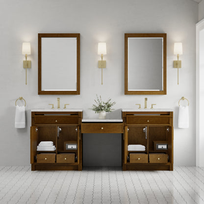 Bellshire 84" Dual Vanity Set with 24" Make-Up Counter