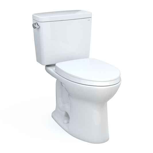 Toto Drake Two-Piece Elongated 1.28 Gpf Universal Height Tornado Flush Toilet With Cefiontect And Softclose Seat, Washlet+ Ready