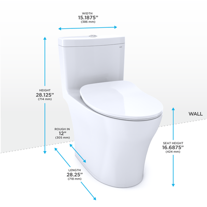 Aquia IV One-Piece Elongated Dual Flush 1.28 and 0.9 GPF Universal Height with CEFIONTECT