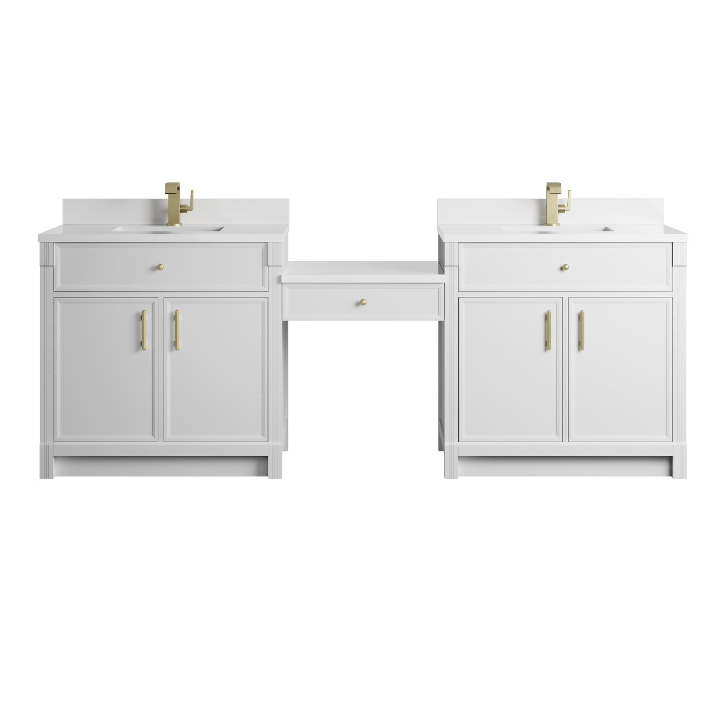 Bellshire 96" Dual Vanity Set with 24" Make-Up Counter
