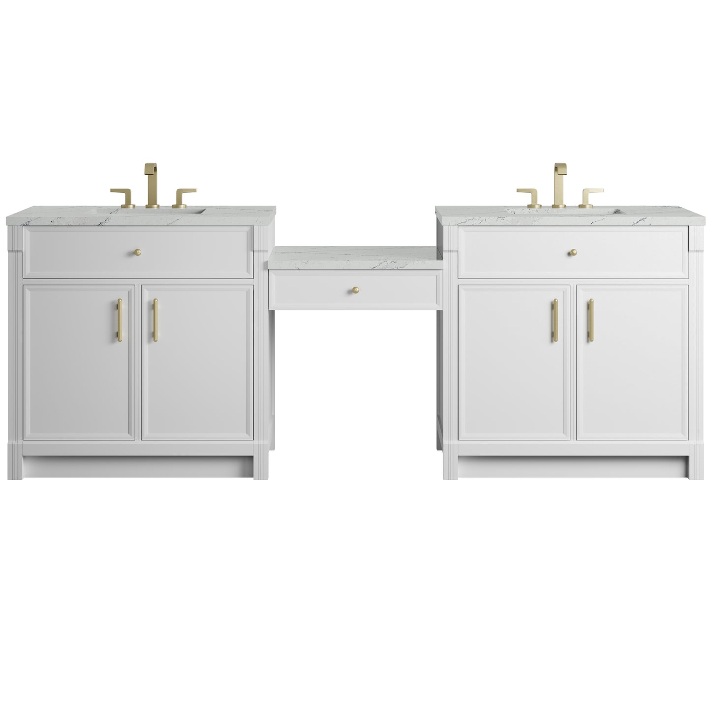 Bellshire 96" Dual Vanity Set with 24" Make-Up Counter
