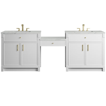 Bellshire 96" Dual Vanity Set with 24" Make-Up Counter