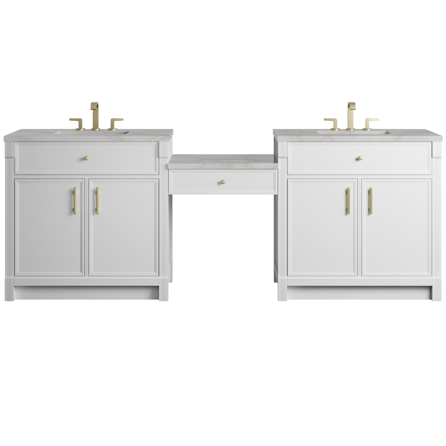 Bellshire 96" Dual Vanity Set with 24" Make-Up Counter