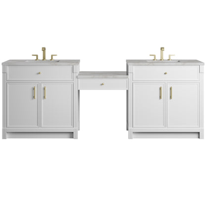 Bellshire 96" Dual Vanity Set with 24" Make-Up Counter