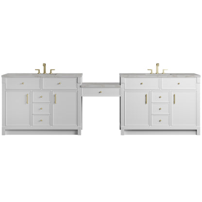 Bellshire 120" Dual Vanity Set with 24" Make-Up Counter