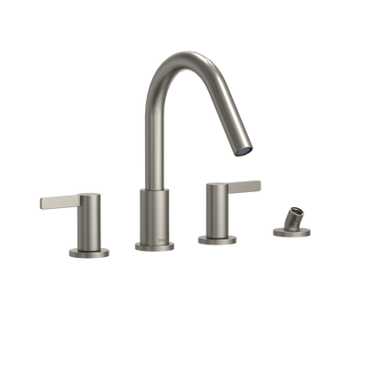 Toto Gf Two Lever Handle Deck-Mount Roman Tub Filler Trim With Handshower