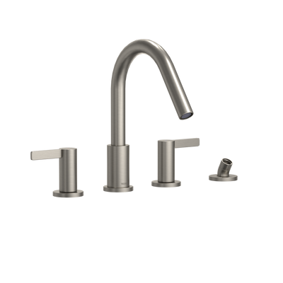 Gf Two Lever Handle Deck-Mount Roman Tub Filler Trim With Handshower