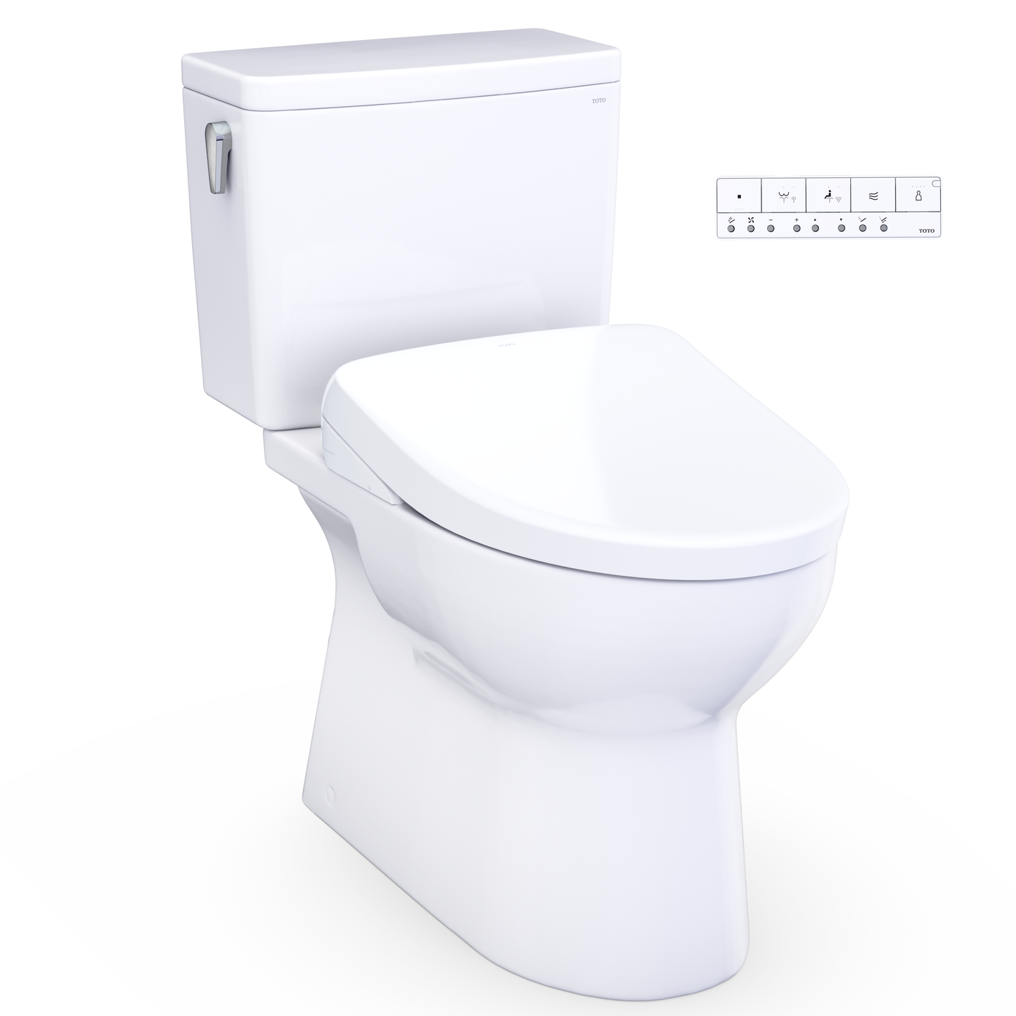 Glaston WASHLET+ S7 Two-Piece Elongated 1.0 GPF Auto Flush Universal Height Toilet with CEFIONTECT