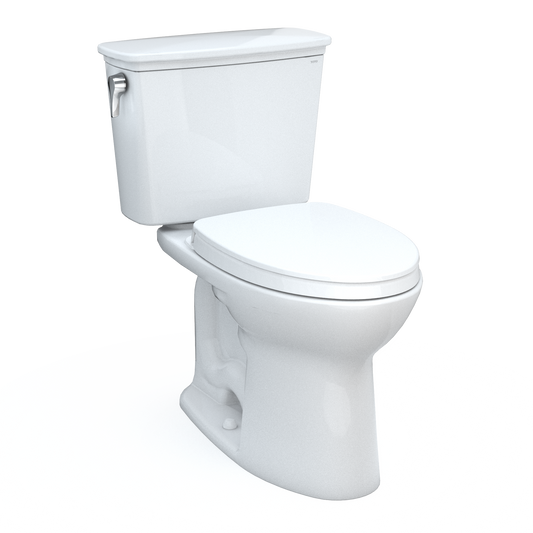 Toto Drake Transitional Two-Piece Elongated 1.28 Gpf Universal Height Tornado Flush Toilet With Cefiontect And Softclose Seat, Washlet+ Ready