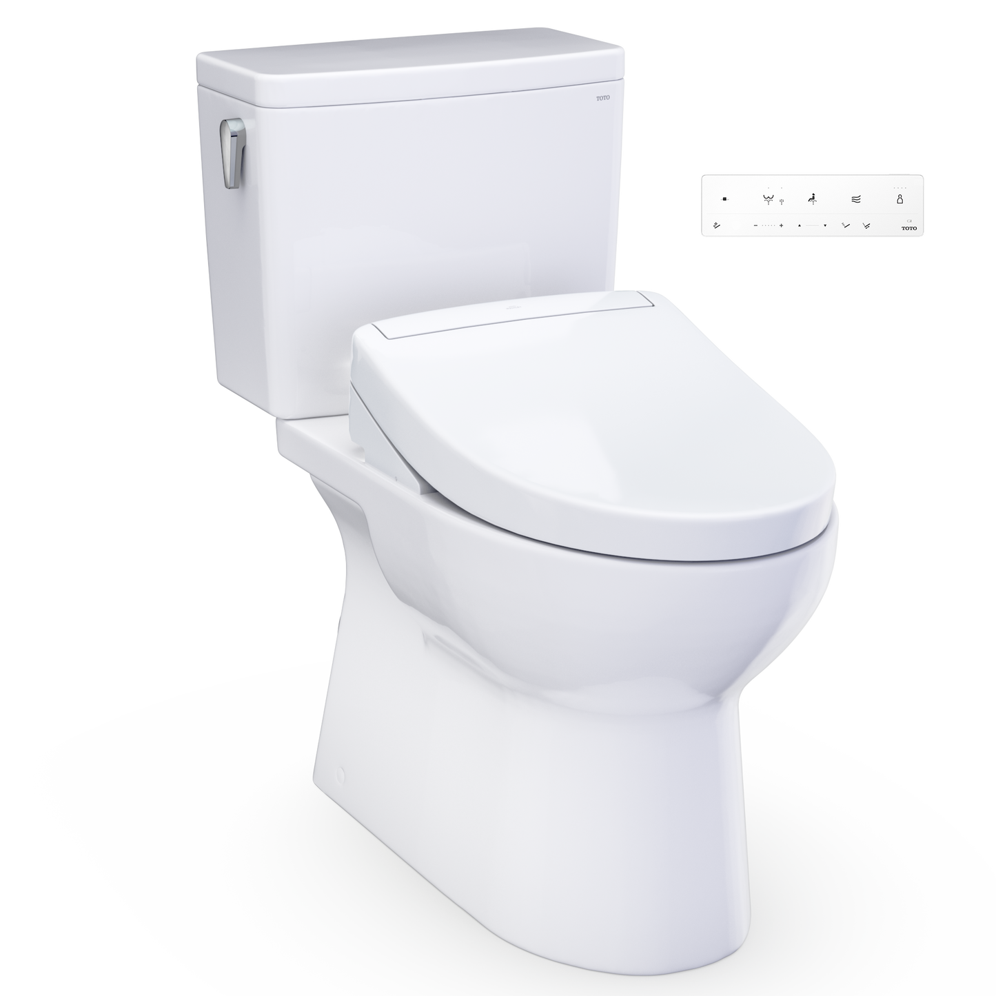 Glaston WASHLET+ S5 Two-Piece Elongated 1.28 GPF Universal Height Toilet with CEFIONTECT