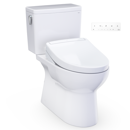 Glaston WASHLET+ S5 Two-Piece Elongated 1.28 GPF Universal Height Toilet with CEFIONTECT