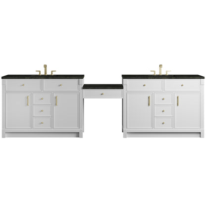 Bellshire 120" Dual Vanity Set with 24" Make-Up Counter
